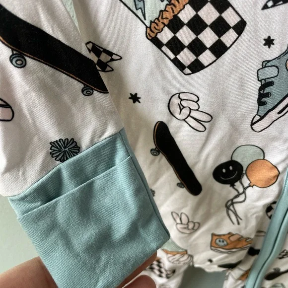 Remi & Friends NWT Bamboo Zippy Pajamas Boys Birthday Print - Picture 4 of 6